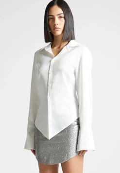 Angled Satin Shirt -^Manière De Voir Fashion