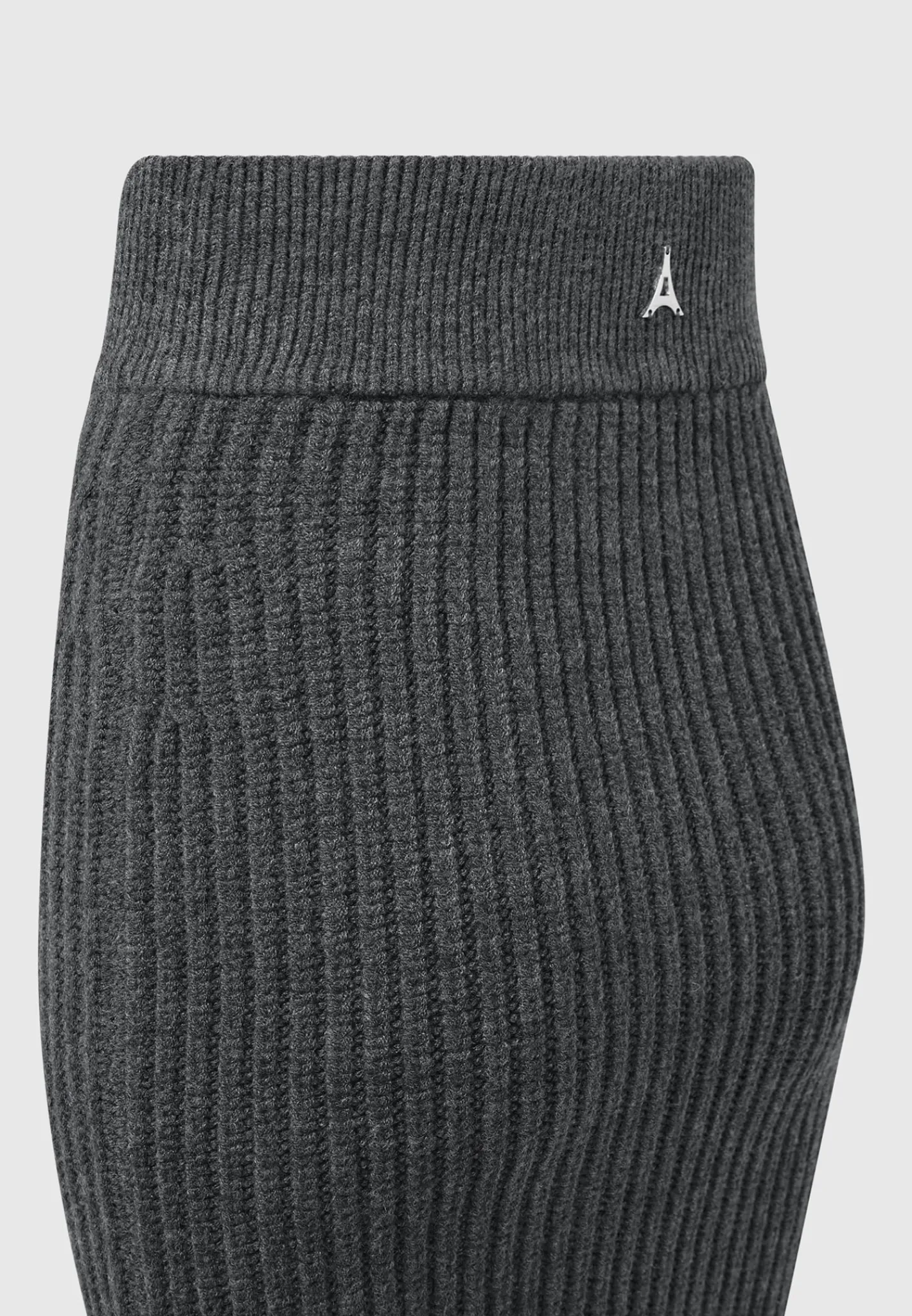 Angled Waist Knit Maxi Skirt - Grey Marl^Manière De Voir Fashion