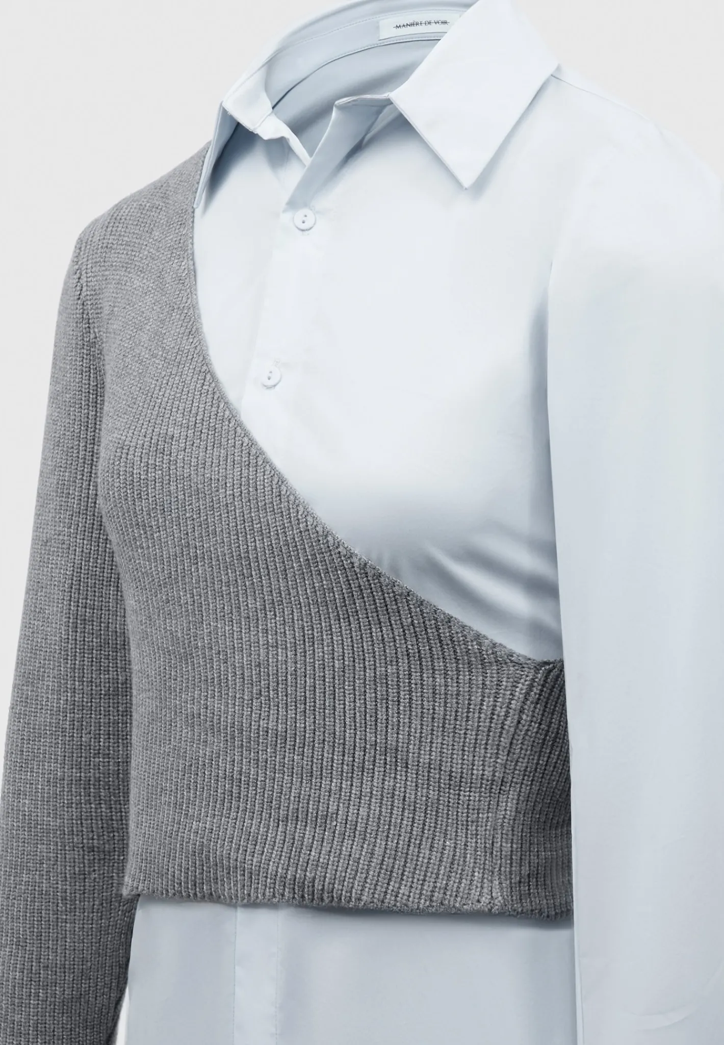 Asymmetric Knitted Overlay Shirt -^Manière De Voir Online