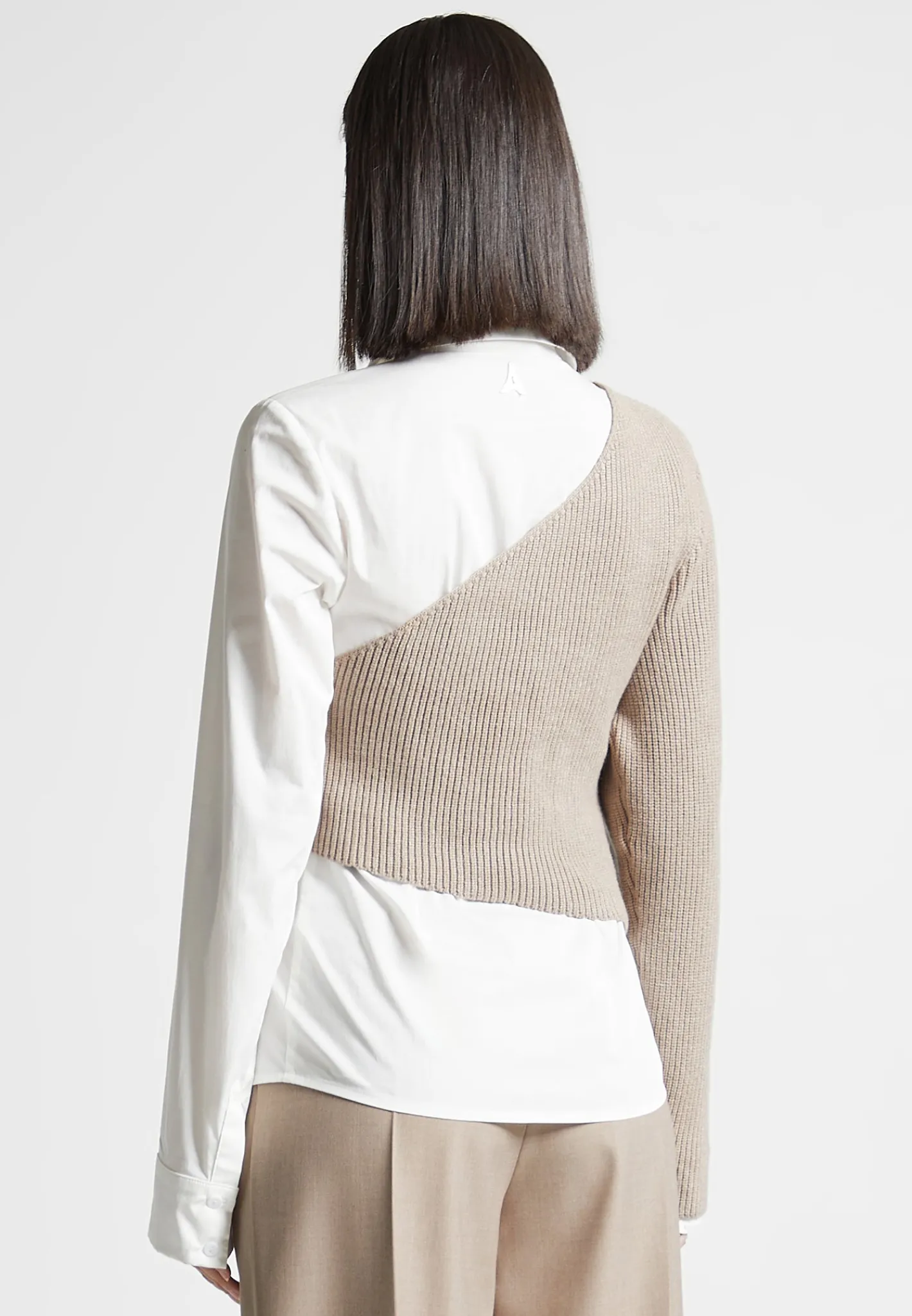 Asymmetric Knitted Overlay Shirt -^Manière De Voir Sale
