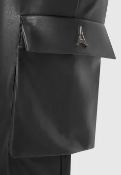 Bandage and Vegan Leather Racer Neck Cargo Pocket Jumpsuit -^Manière De Voir Outlet