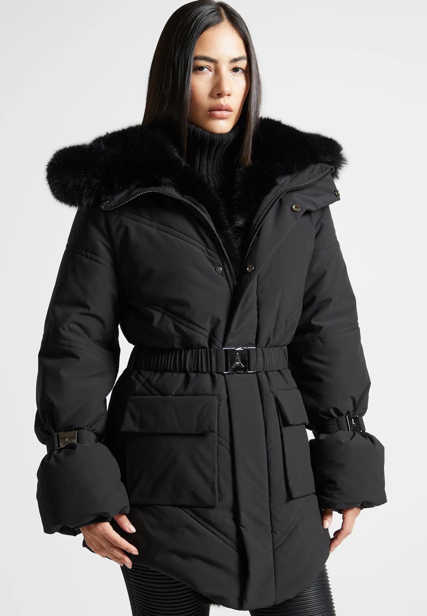 Belted Plush Lined Long Coat -^Manière De Voir Discount