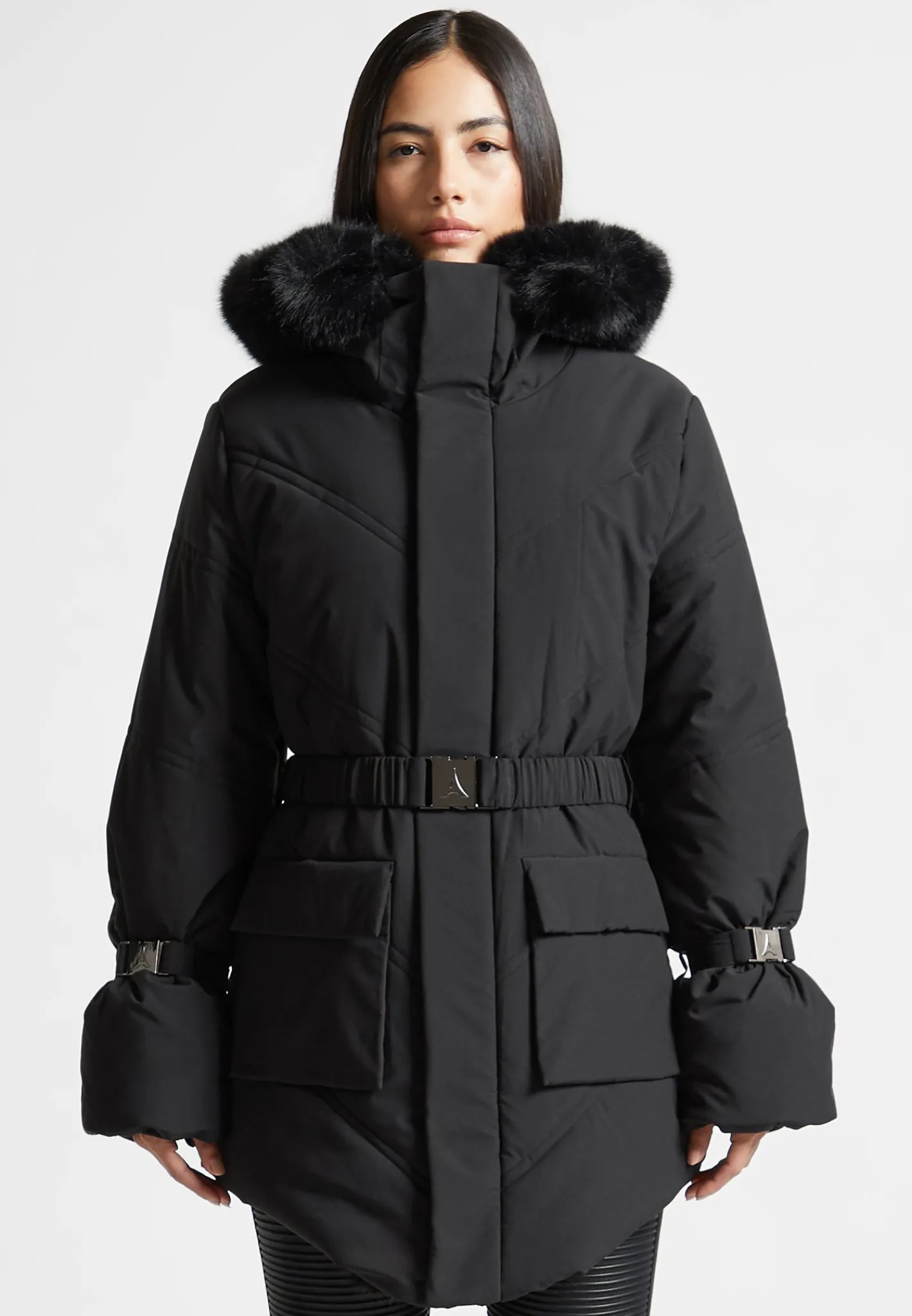 Belted Plush Lined Long Coat -^Manière De Voir Discount