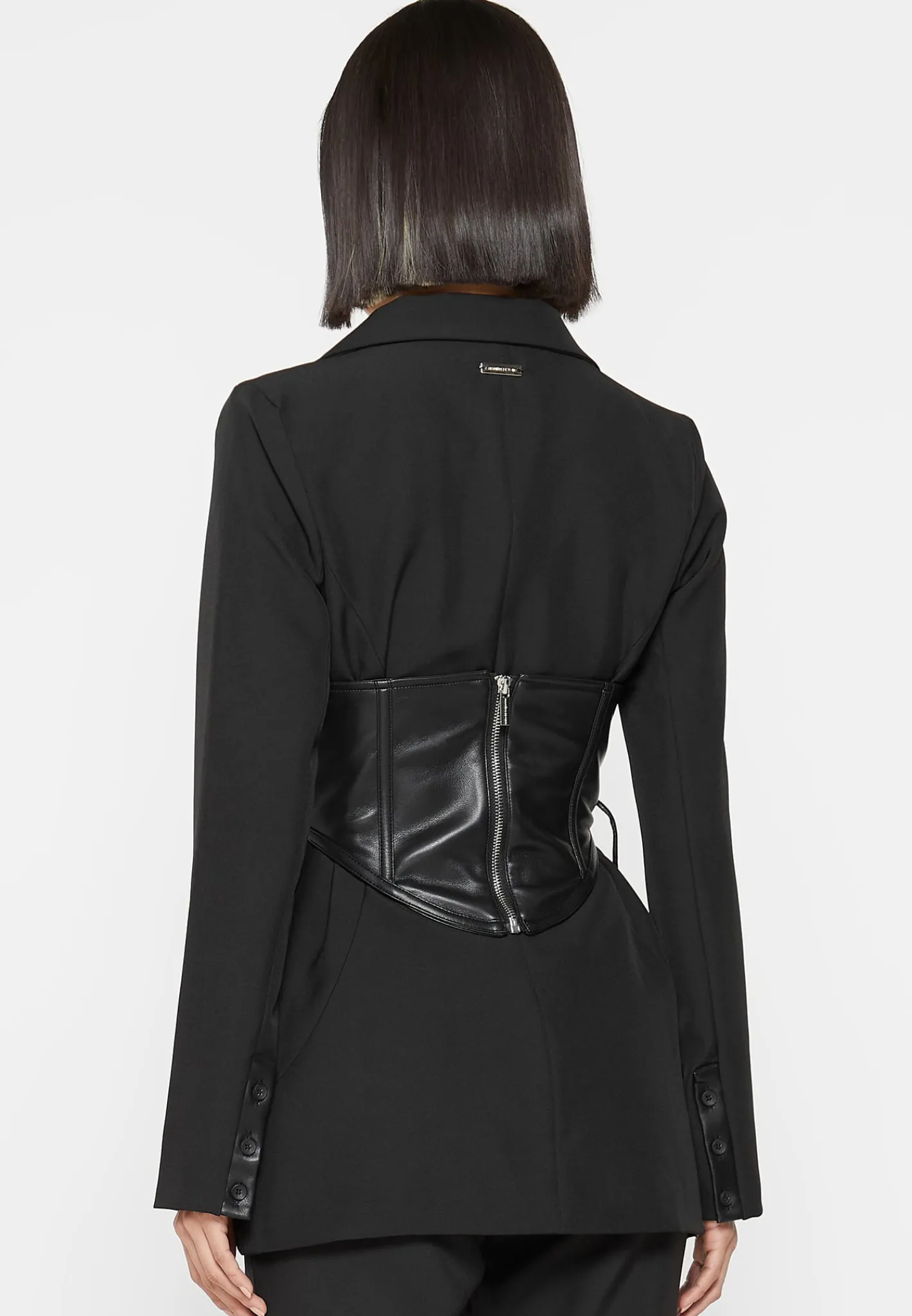 Blazer with Vegan Leather Corset -^Manière De Voir Outlet