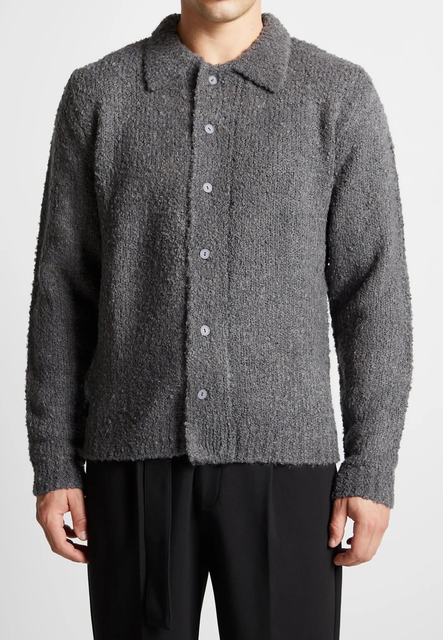 Boucle Knit Button Up Cardigan -^Manière De Voir Sale