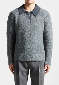 Boucle Knit Contrast Polo Jumper -^Manière De Voir Online