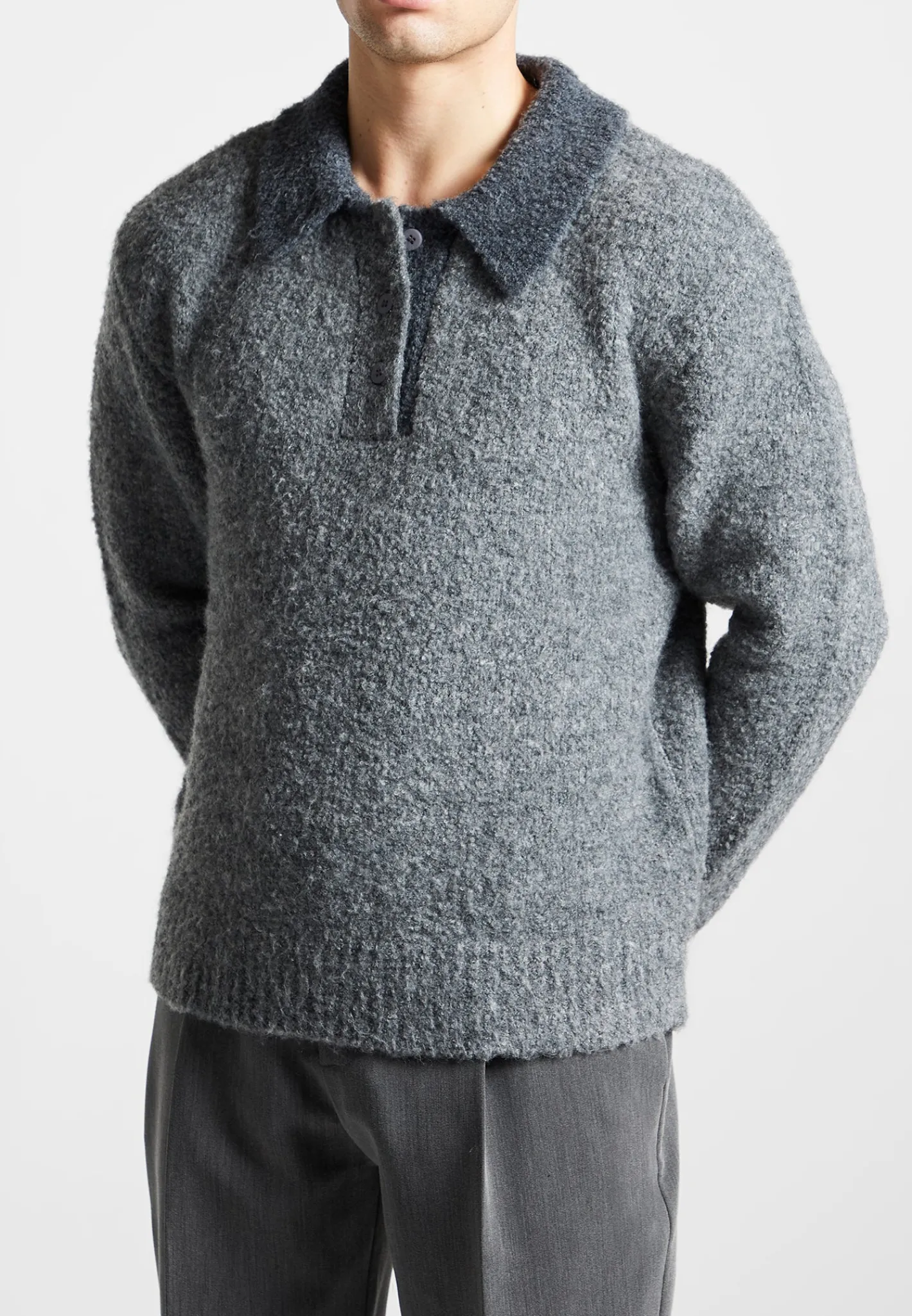 Boucle Knit Contrast Polo Jumper -^Manière De Voir Online