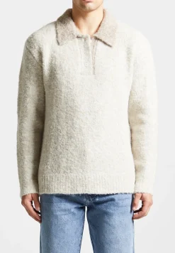Boucle Knit Contrast Polo Jumper - Cream^Manière De Voir Clearance
