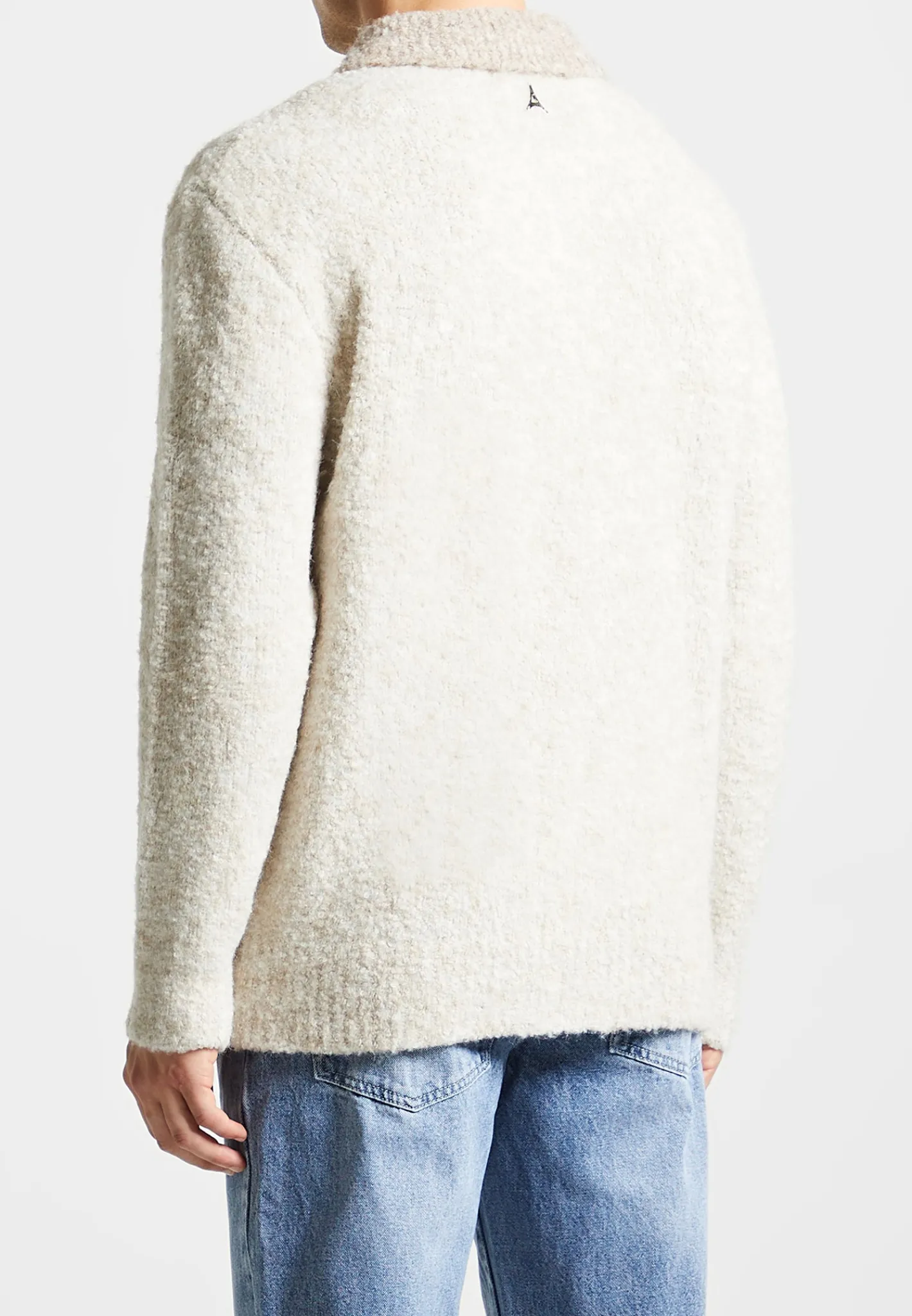 Boucle Knit Contrast Polo Jumper - Cream^Manière De Voir Clearance