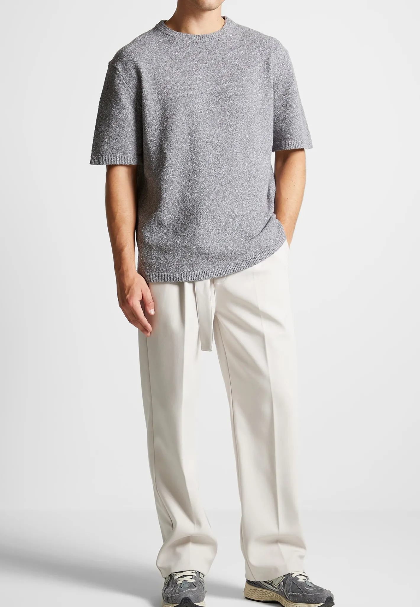 Boucle Knit Oversized Fit T-Shirt - Grey Marl^Manière De Voir Hot
