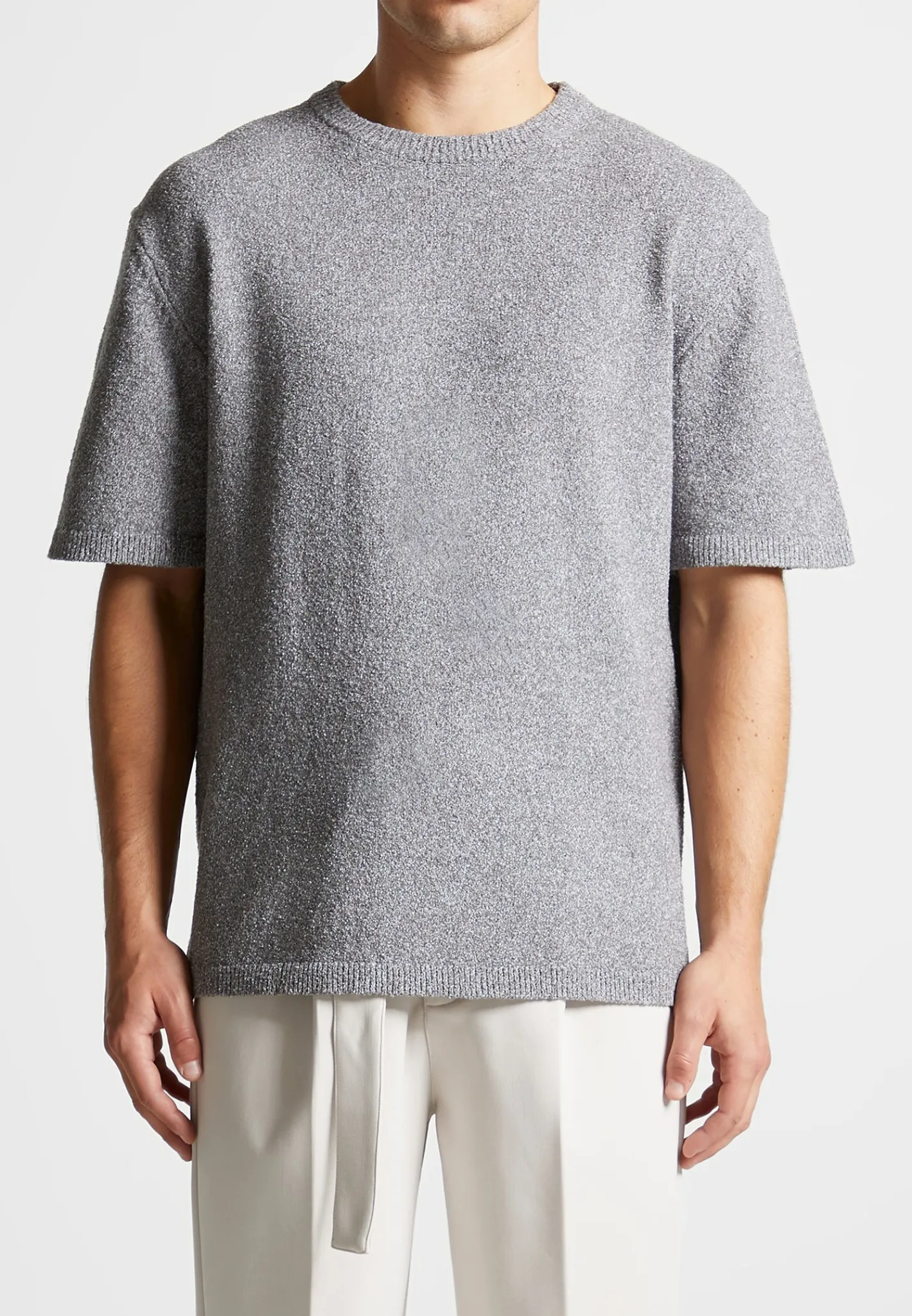 Boucle Knit Oversized Fit T-Shirt - Grey Marl^Manière De Voir Hot
