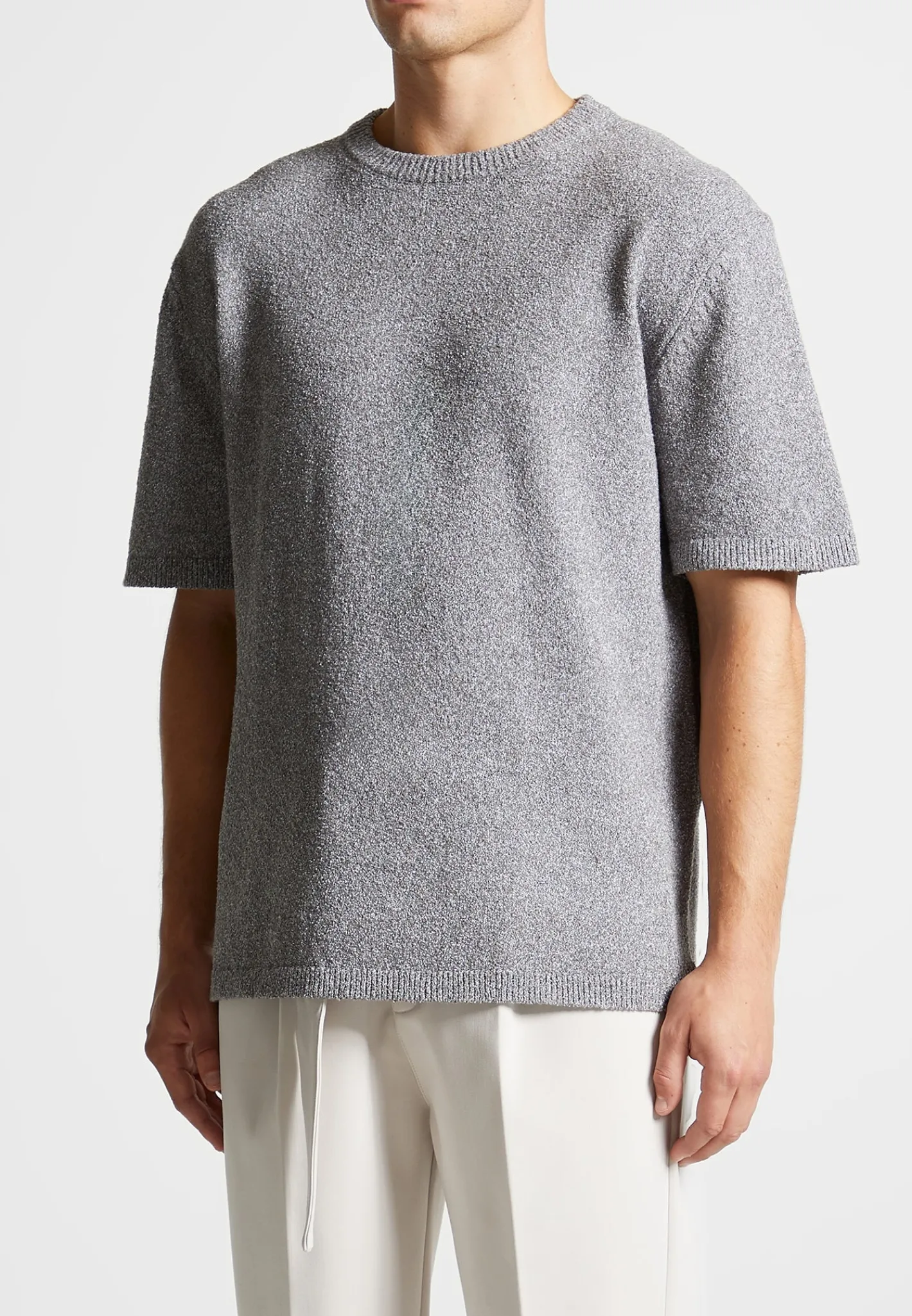 Boucle Knit Oversized Fit T-Shirt - Grey Marl^Manière De Voir Hot
