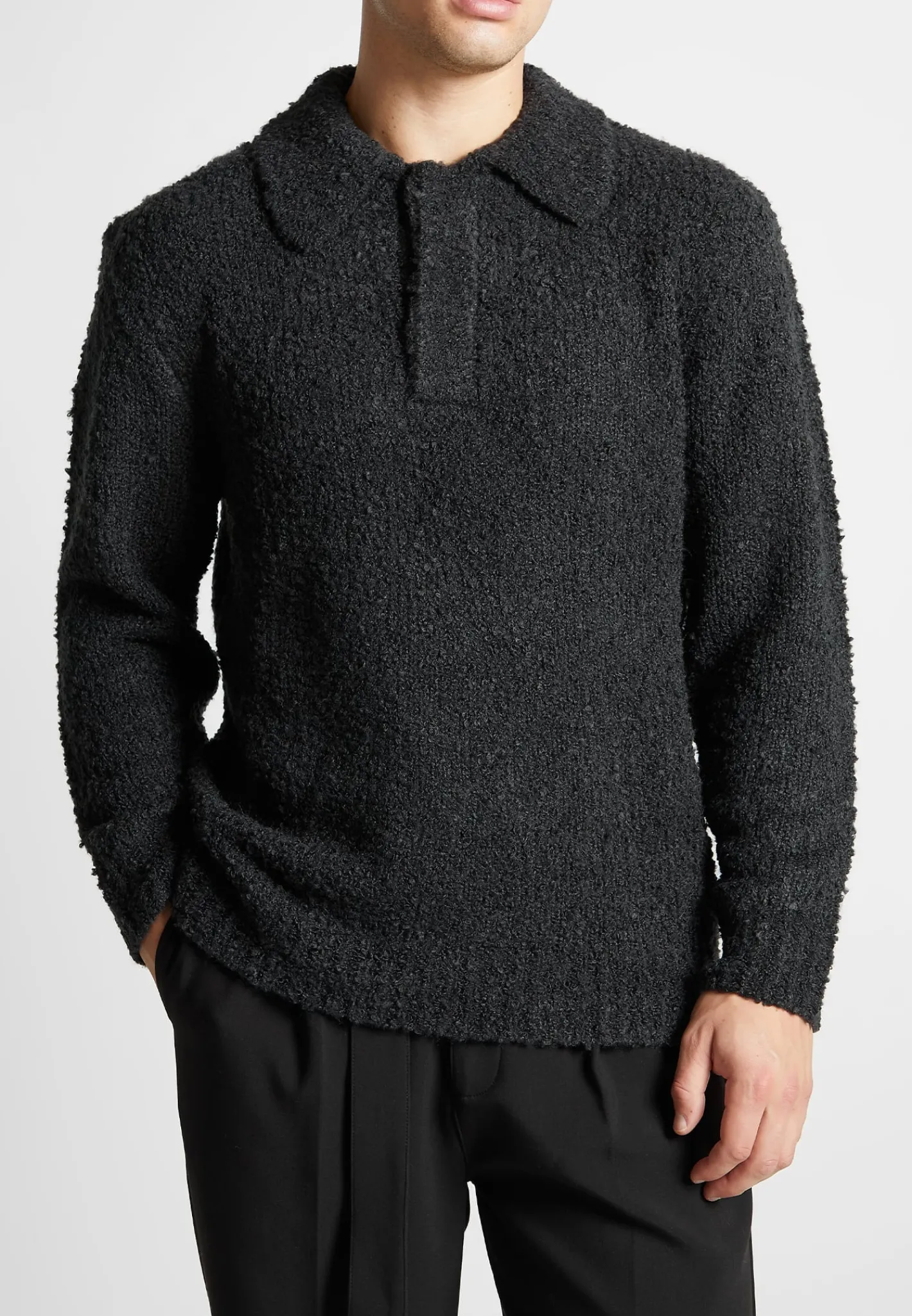 Boucle Knit Polo Jumper -^Manière De Voir Discount