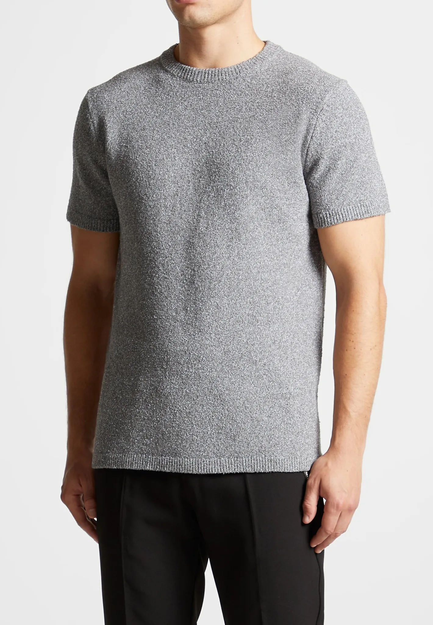 Boucle Knit Regular Fit T-Shirt - Grey Marl^Manière De Voir Online