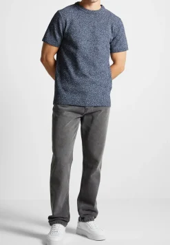 Boucle Knit Regular Fit T-Shirt - Navy Marl^Manière De Voir Hot