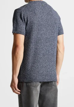 Boucle Knit Regular Fit T-Shirt - Navy Marl^Manière De Voir Hot