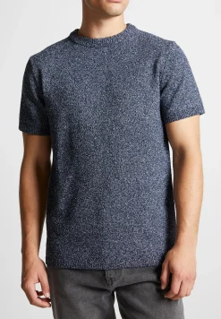 Boucle Knit Regular Fit T-Shirt - Navy Marl^Manière De Voir Hot