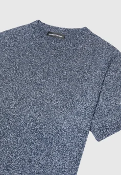 Boucle Knit Regular Fit T-Shirt - Navy Marl^Manière De Voir Hot