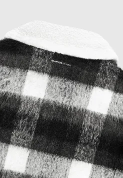 Boxy Check Jacket With Borg Collar -^Manière De Voir Discount