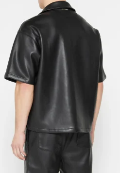 Boxy Vegan Leather Revere Shirt -^Manière De Voir Hot