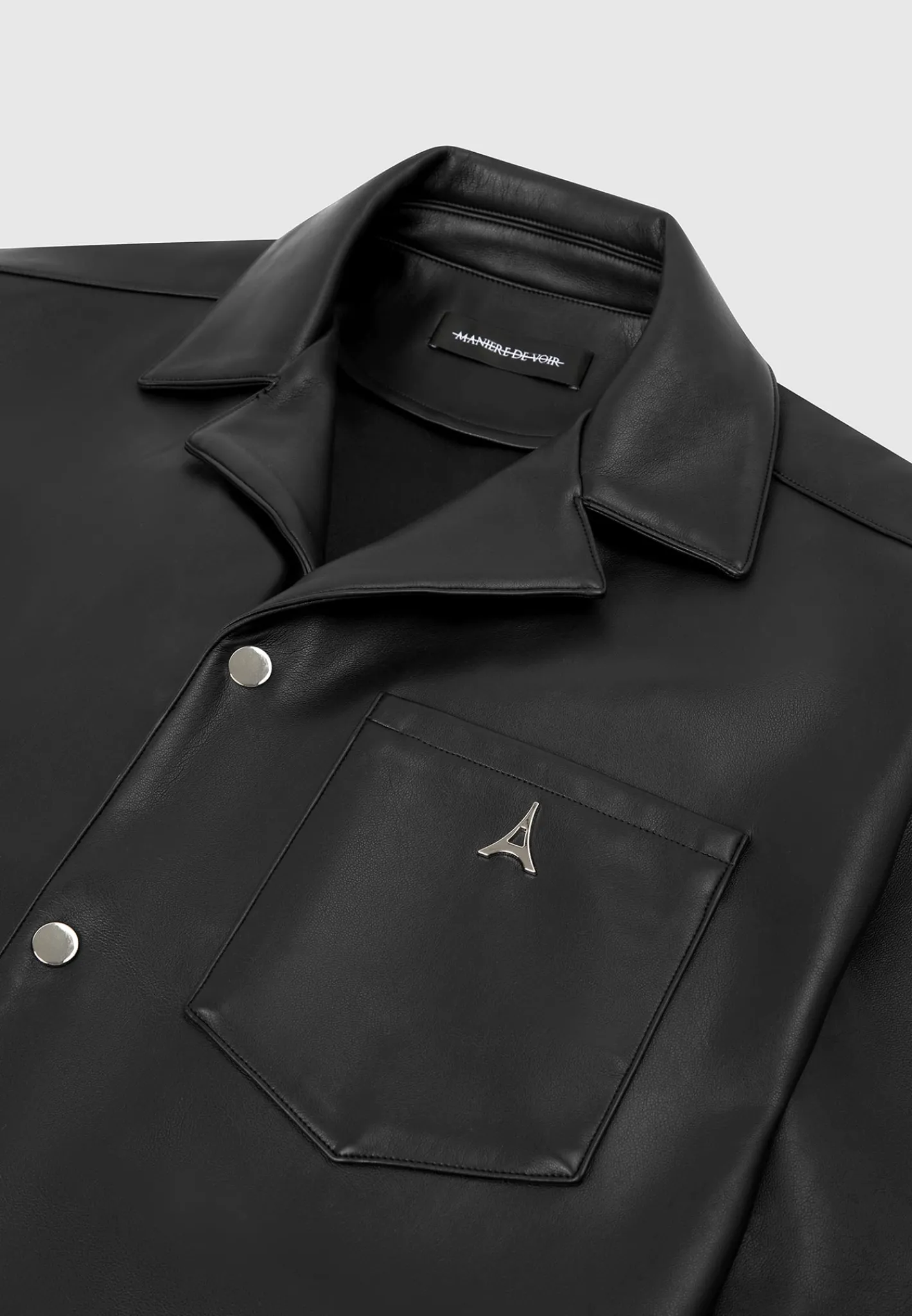 Boxy Vegan Leather Revere Shirt -^Manière De Voir Hot
