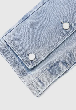 Button Down Overlay Mom Jeans - Mid Blue^Manière De Voir New