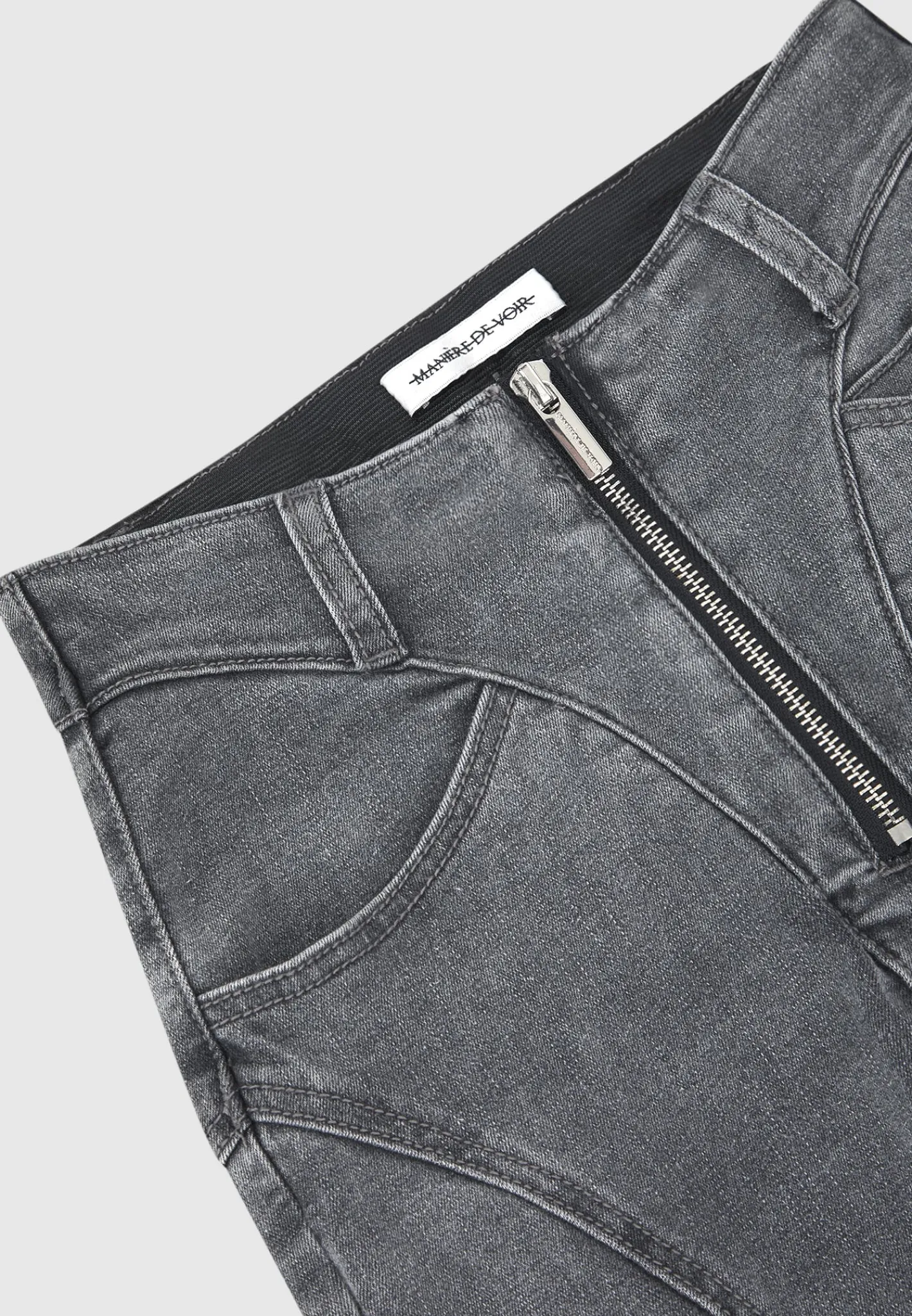 Cargo Pocket Skinny Jeans - Washed Grey^Manière De Voir Fashion