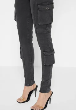 Cargo Pocket Skinny Jeans - Washed Black^Manière De Voir Online