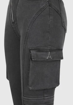Cargo Pocket Skinny Jeans - Washed Black^Manière De Voir Online