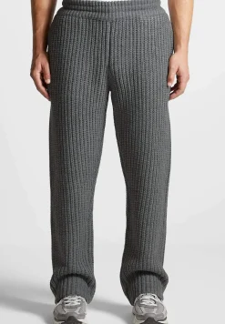 Chunky Knit Straight Leg Joggers - Charcoal Grey^Manière De Voir Outlet