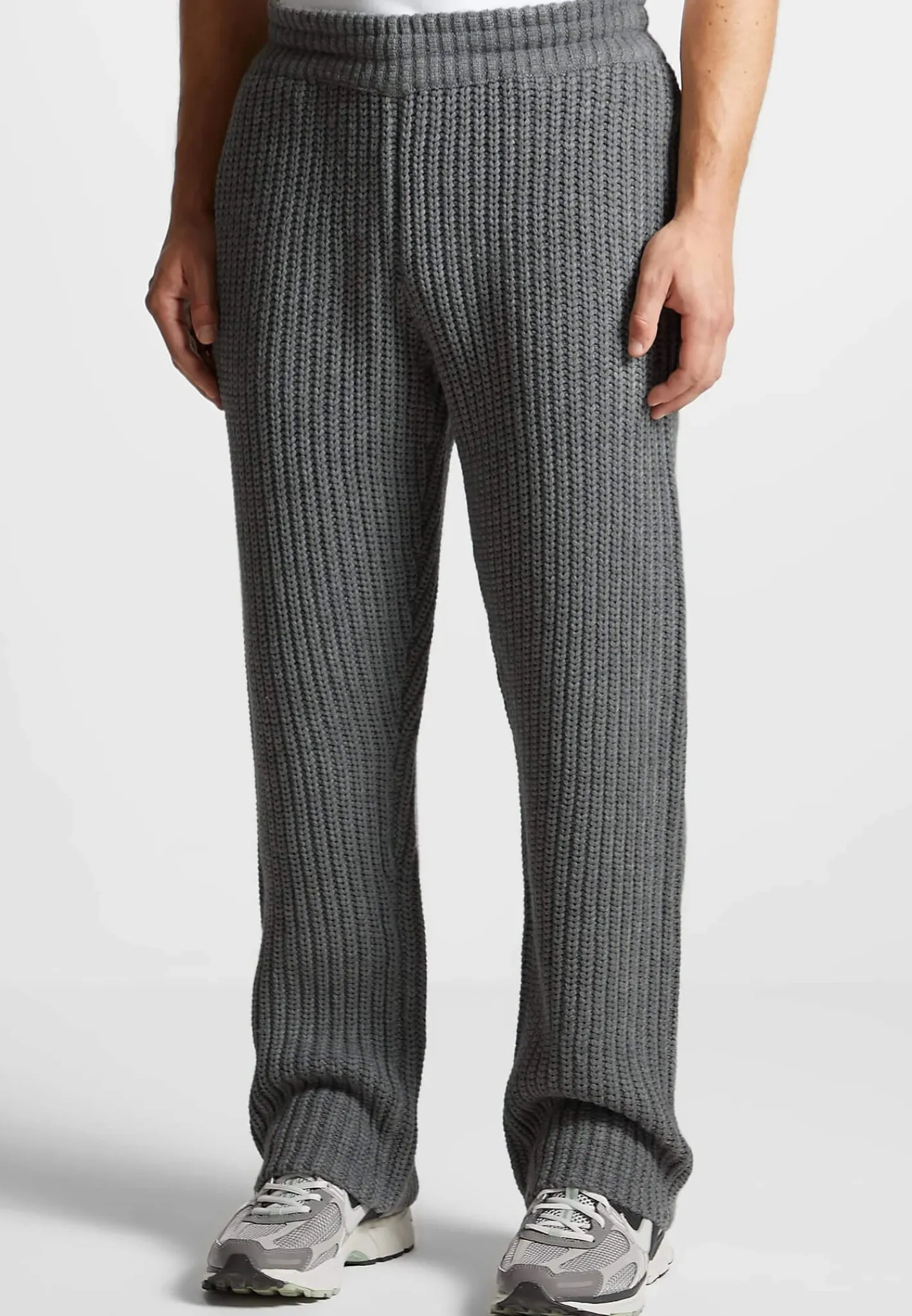 Chunky Knit Straight Leg Joggers - Charcoal Grey^Manière De Voir Outlet