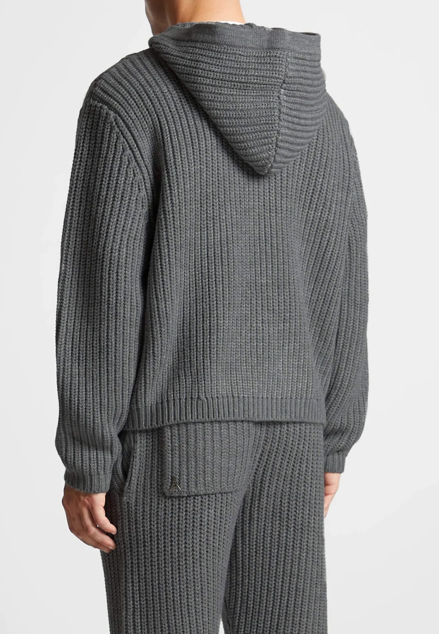 Chunky Knit Zip Through Hoodie - Charcoal Grey^Manière De Voir Fashion