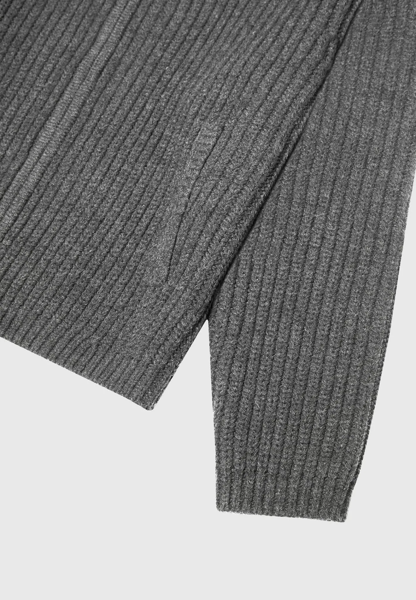 Chunky Knit Zip Through Hoodie - Charcoal Grey^Manière De Voir Fashion