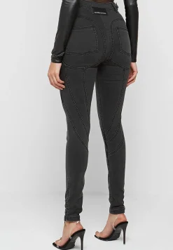 Contour Seam Detail Skinny Jeans - Washed Black^Manière De Voir Best
