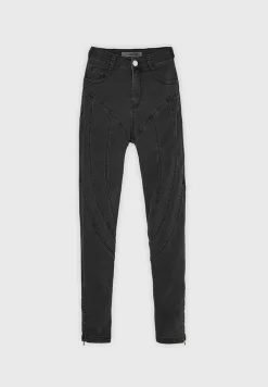 Contour Seam Detail Skinny Jeans - Washed Black^Manière De Voir Best