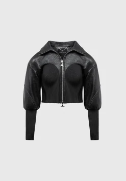 Cracked Vegan Leather Rib Contour Jacket -^Manière De Voir Outlet
