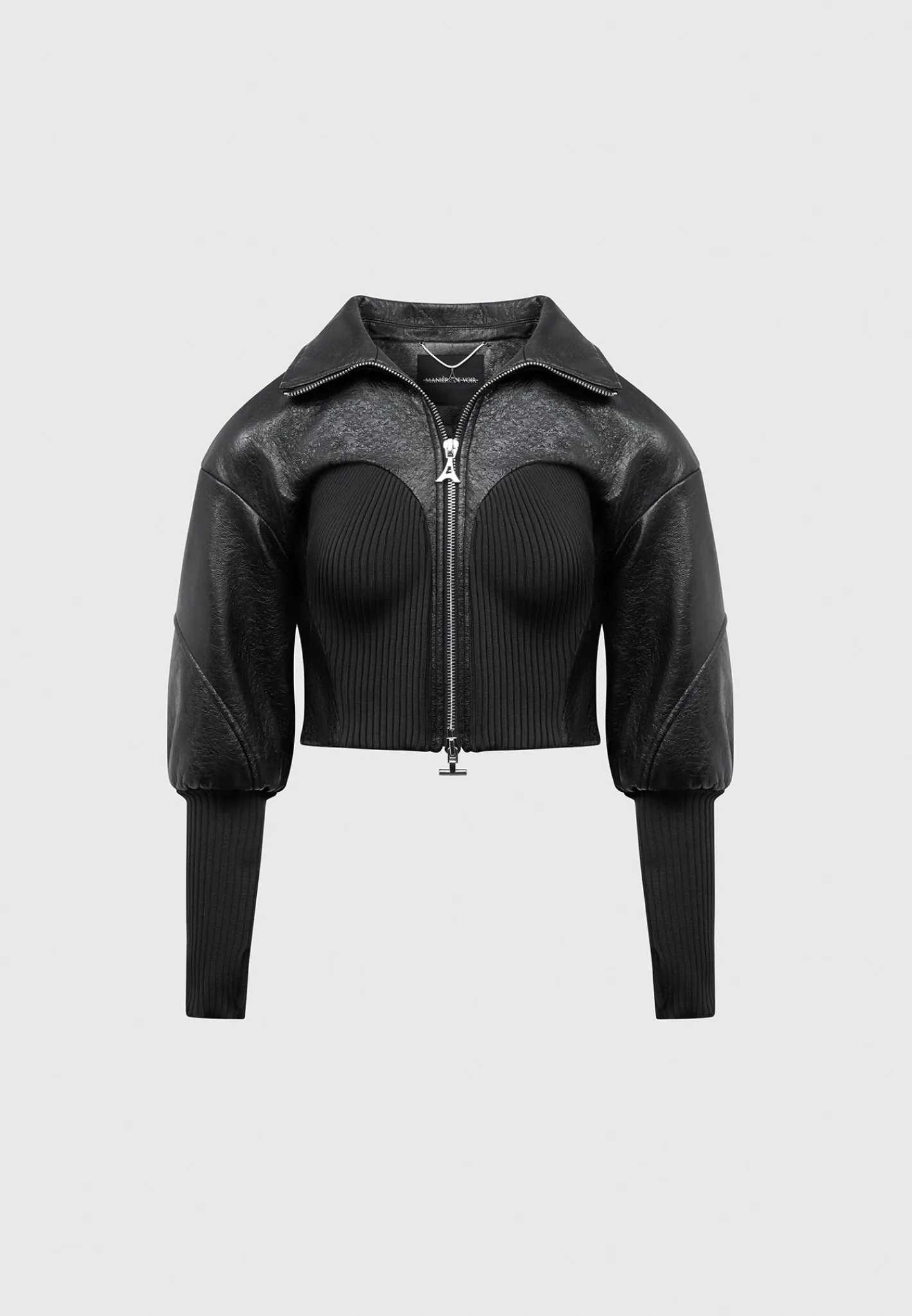 Cracked Vegan Leather Rib Contour Jacket -^Manière De Voir Outlet