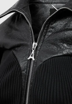 Cracked Vegan Leather Rib Contour Jacket -^Manière De Voir Outlet