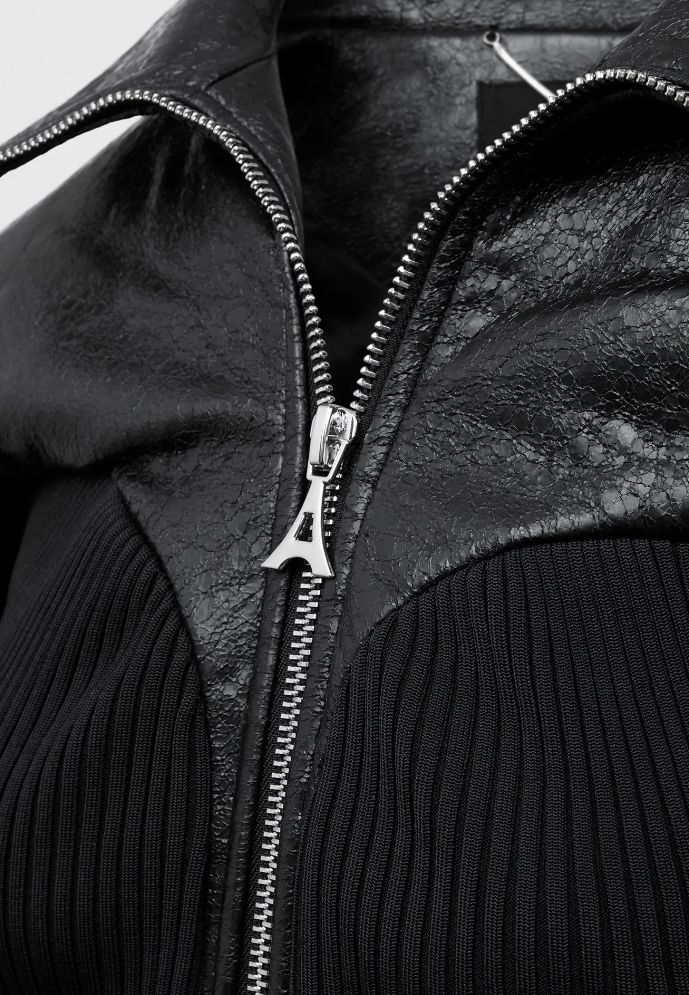 Cracked Vegan Leather Rib Contour Jacket -^Manière De Voir Outlet