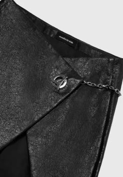 Cracked Vegan Leather Wrap Skirt -^Manière De Voir Fashion