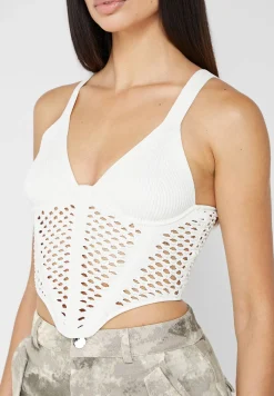 Crochet Knit Corset Top - Off White^Manière De Voir Sale