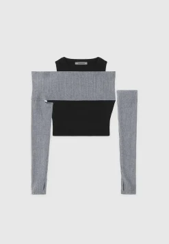 Crop Top with Knitted Overlay -^Manière De Voir Hot