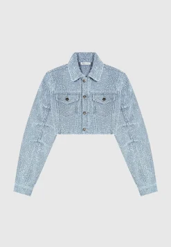 Cropped Boucle Denim Jacket - Mid Blue^Manière De Voir Online