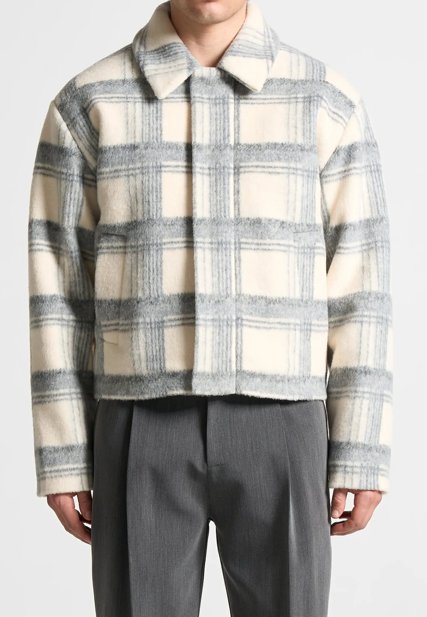 Cropped Brushed Check Jacket -^Manière De Voir Discount