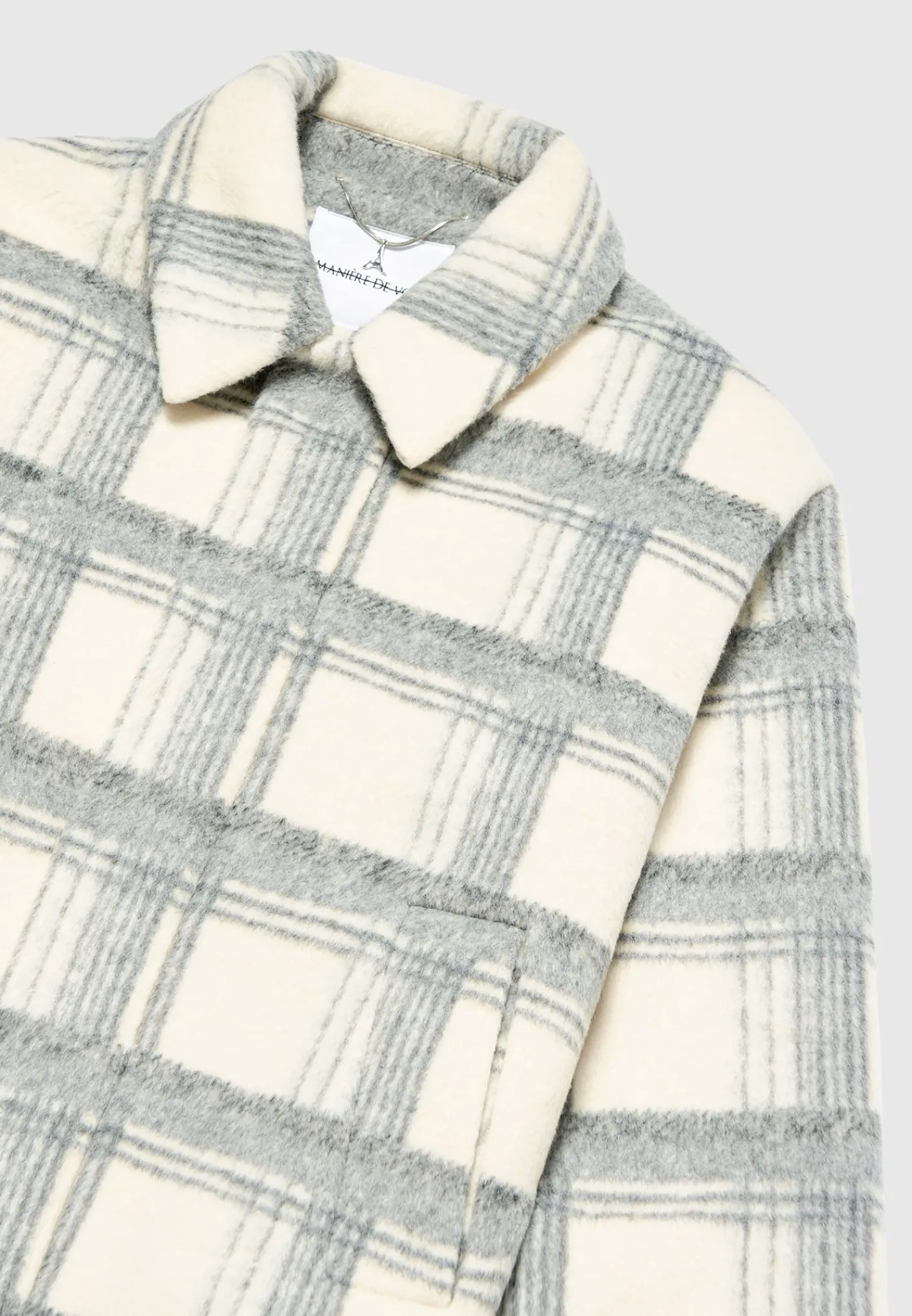 Cropped Brushed Check Jacket -^Manière De Voir Discount
