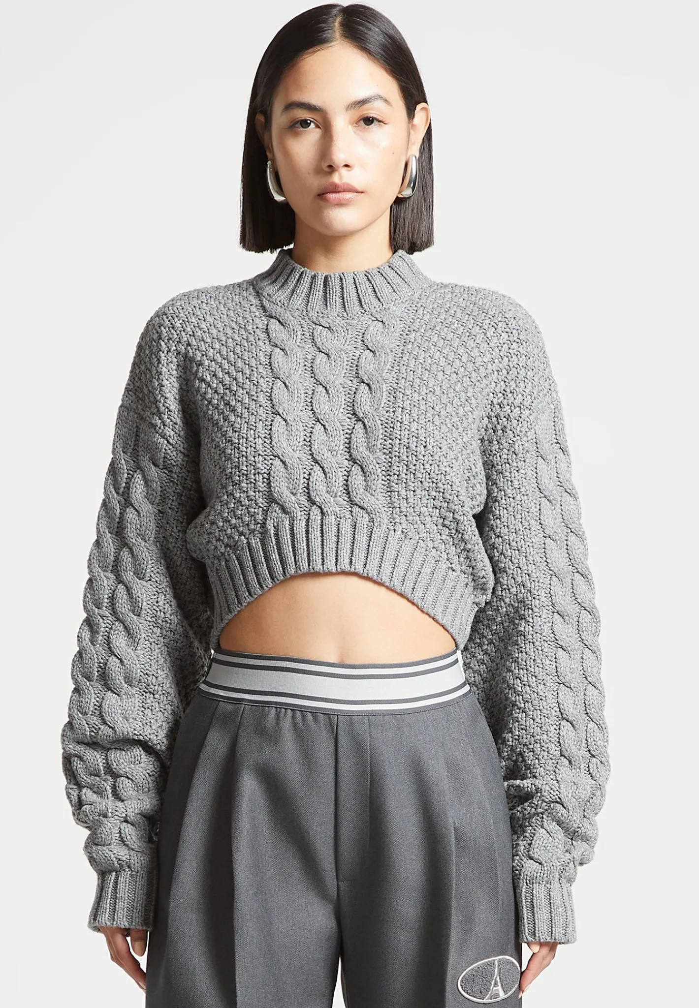 Cropped Cable Knit Jumper -^Manière De Voir Hot