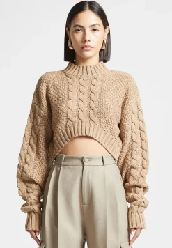 Cropped Cable Knit Jumper -^Manière De Voir Clearance