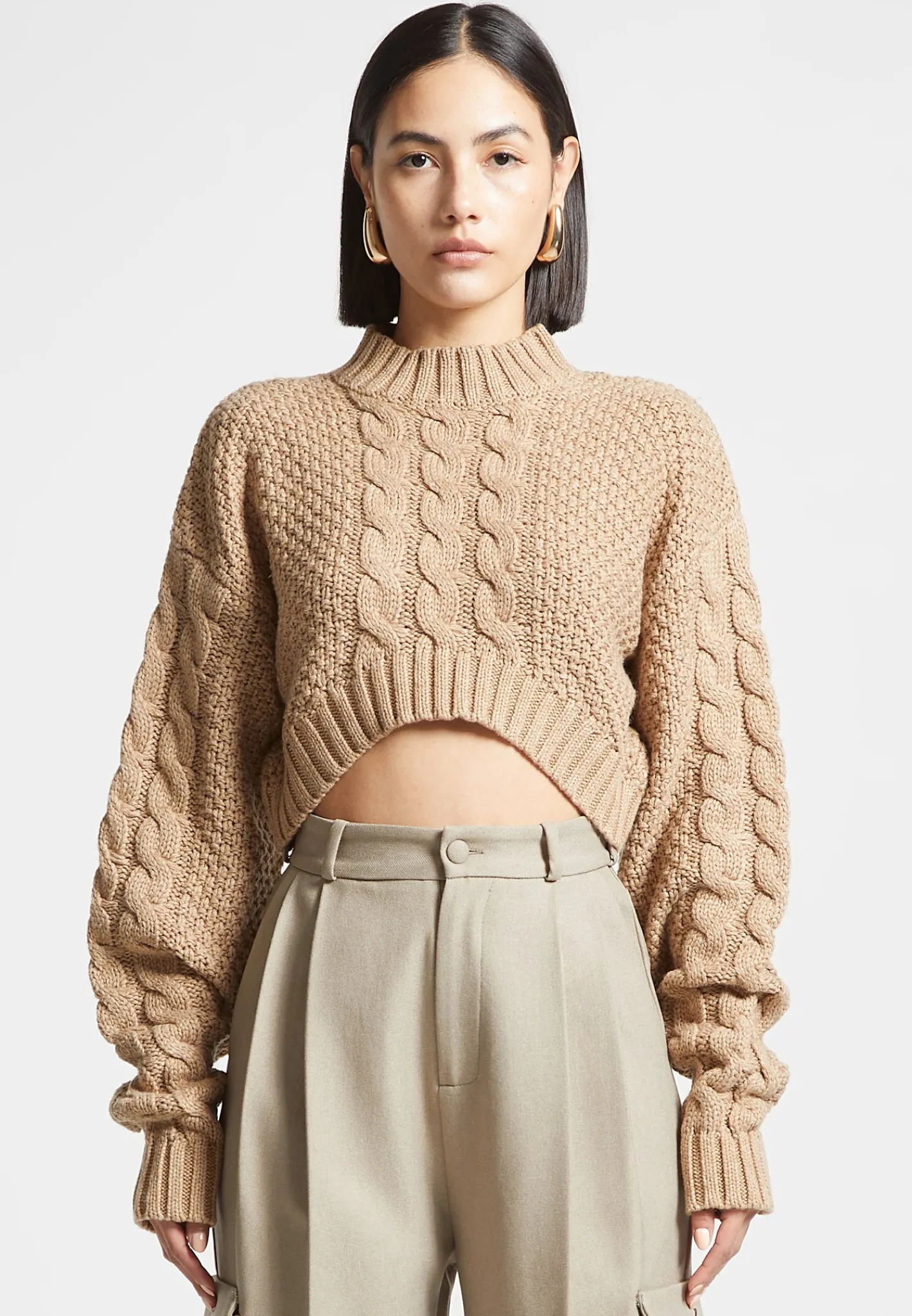 Cropped Cable Knit Jumper -^Manière De Voir Clearance