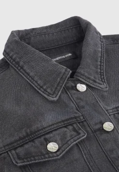 Cropped Tacked Sleeve Jacket - Washed Grey^Manière De Voir Fashion