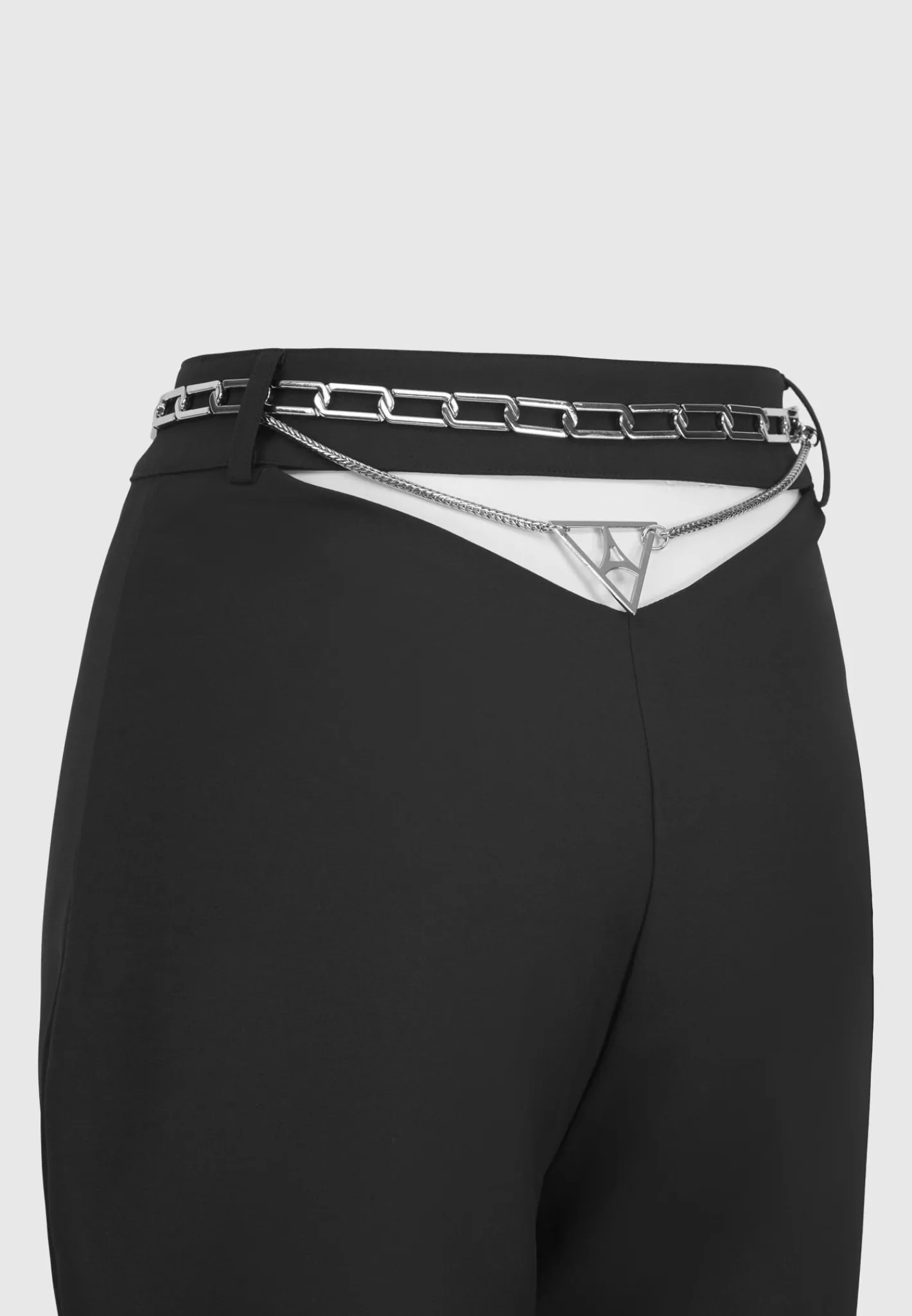 Cut Out Flared Trousers with Chain Belt -^Manière De Voir Outlet